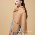 2017 women top quality fluffy Mongolia light tan 100% cashmere knitted scarf